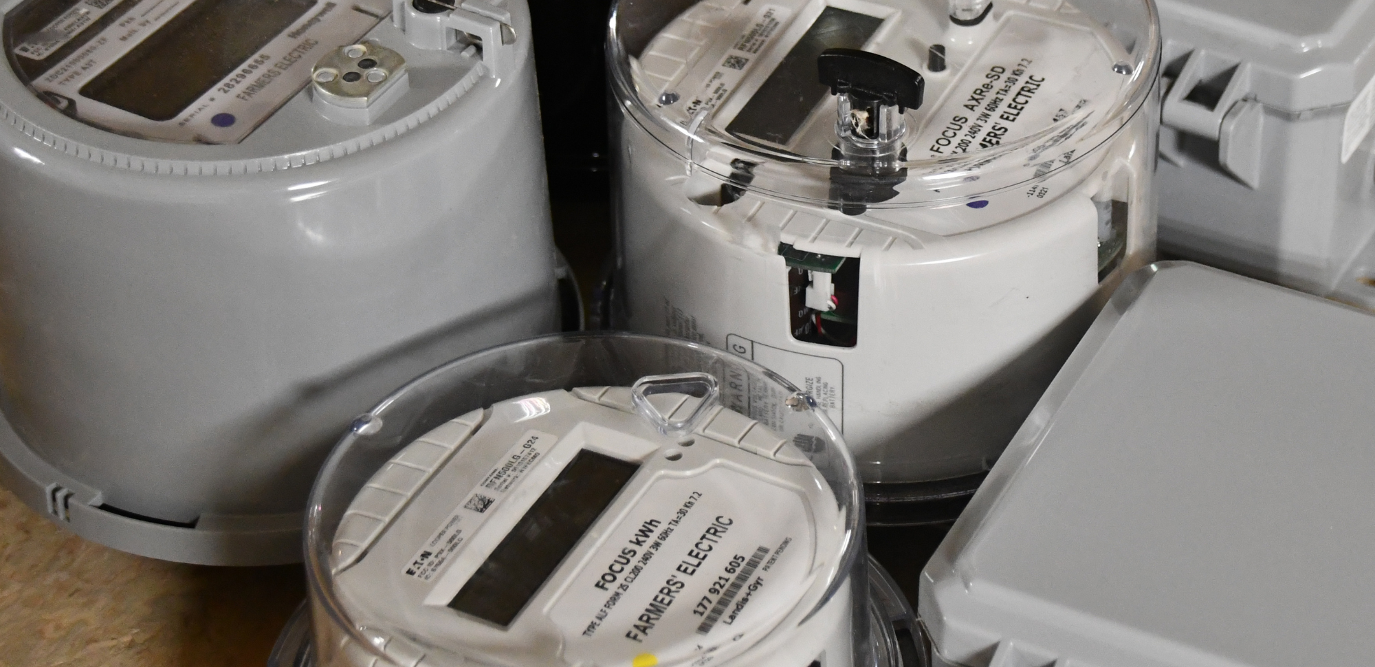 Box of Farmers' Electric meters